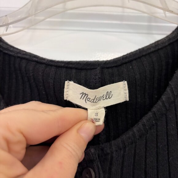 Madewell Button-Front Ribbed Mini Dress - Picture 7 of 9